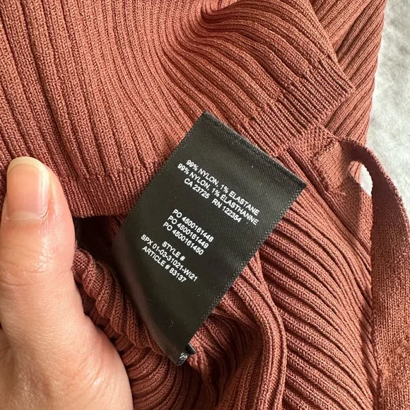 Babaton Aritzia Ambrosia Sculpt Knit Tie-Back Longsleeve - Rich Copper - Medium - Picture 11 of 14